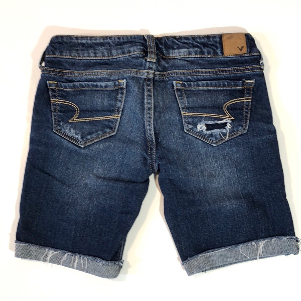 American Eagle Low Rise Distressed Jean Shorts - Picture 5 of 8